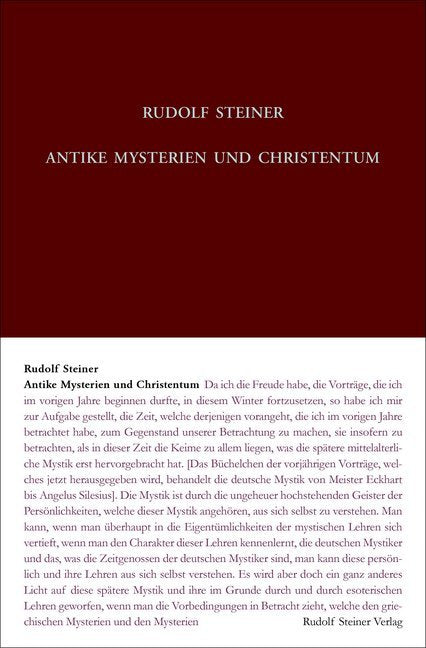 Antike Mysterien und Christentum (Rudolf Steiner)
