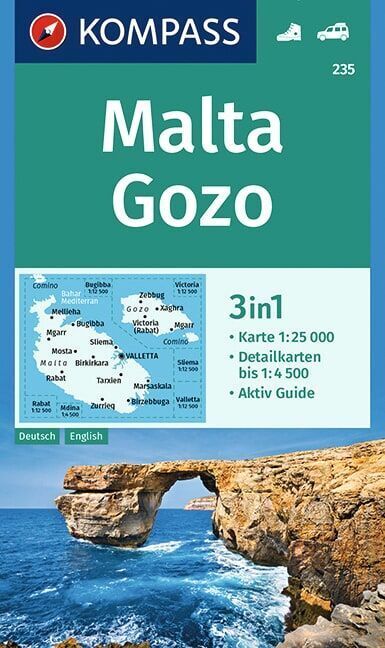 KOMPASS Wanderkarte 235 Malta, Gozo 1:25.000