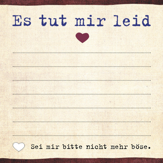 Was ich an dir liebe: Es tut mir leid - Klebezettel (Riva Verlag)