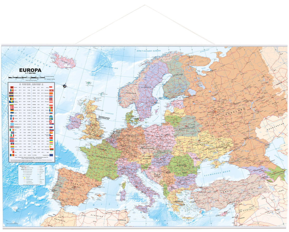 Politische Europakarte als Poster, Planokarte