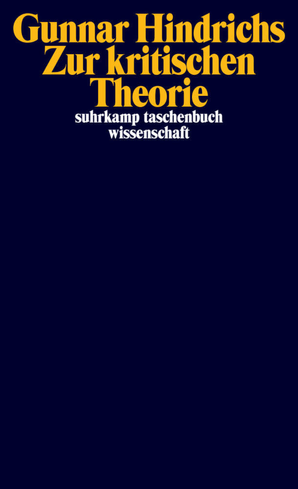 Zur kritischen Theorie (Gunnar Hindrichs)