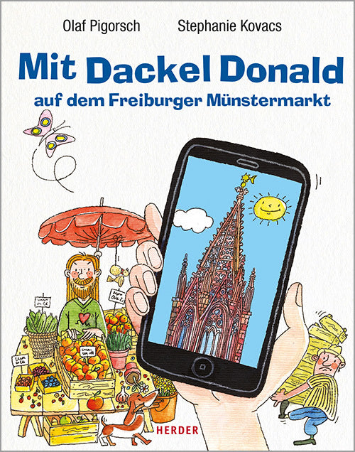 Mit Dackel Donald auf dem Freiburger Münstermarkt (Olaf Pigorsch)