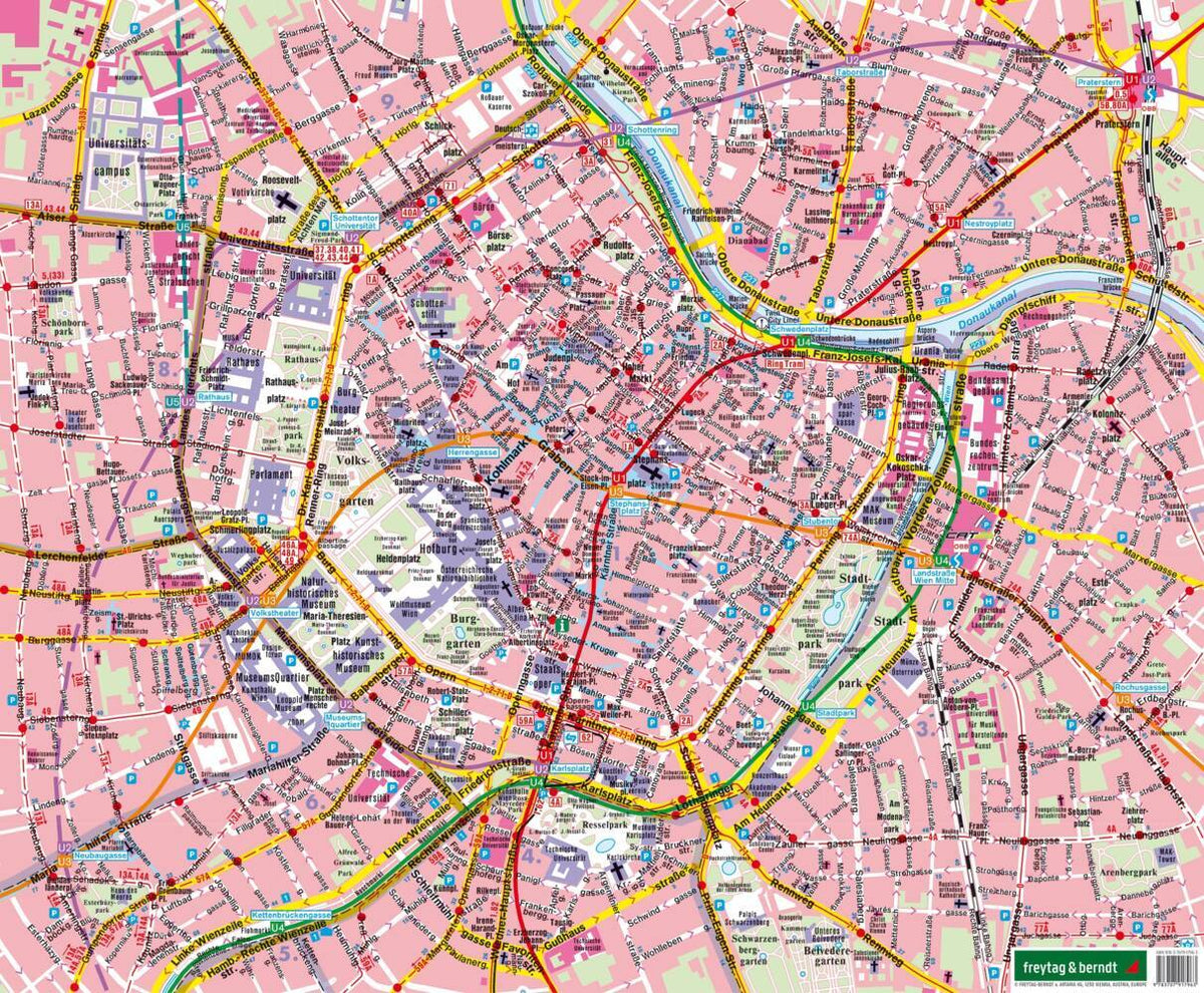 freytag & berndt Poster Wien, Innenstadtplan 1:6 250
