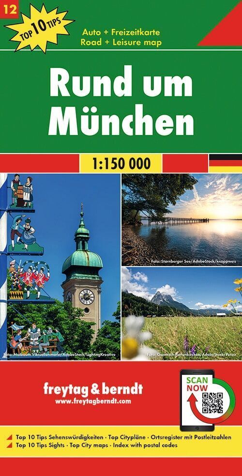freytag & berndt Straßenkarte Rund um München 1:150.000