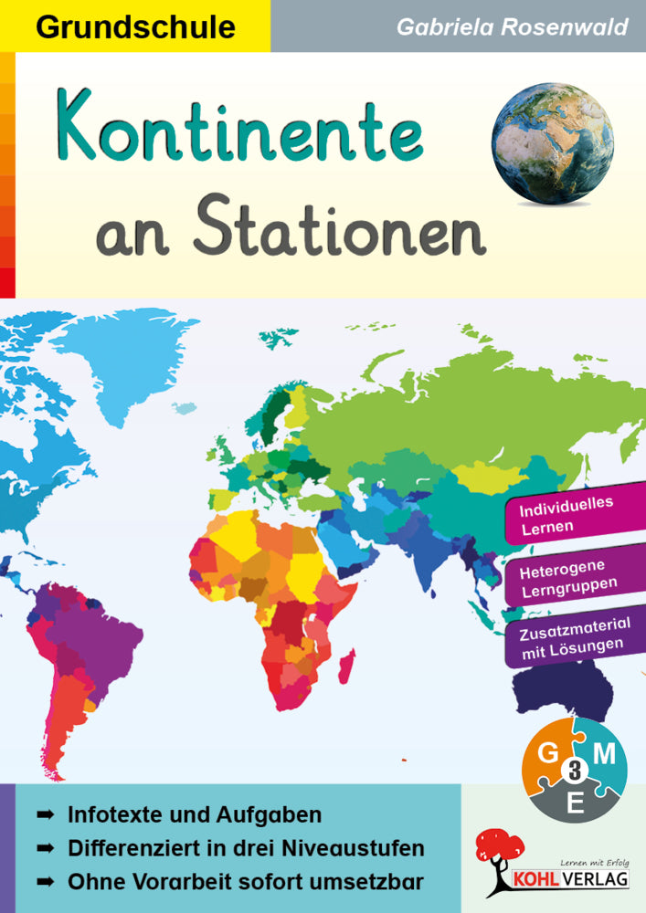 Kontinente an Stationen / Grundschule (Gabriela Rosenwald)