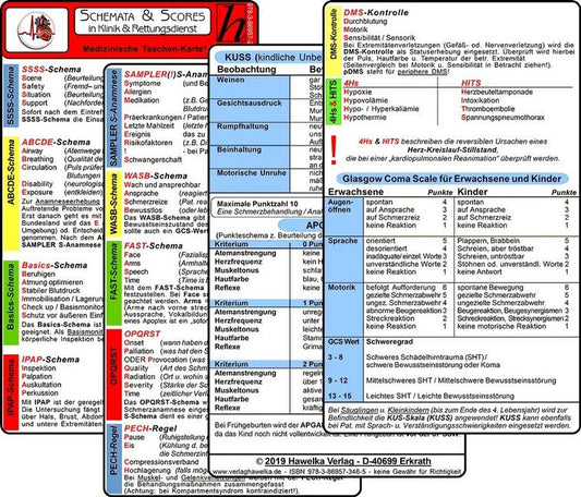 Schemata & Scores in Klinik & Rettungsdienst, 2 Medizinische Taschen-Karten (Sven Berghaus)