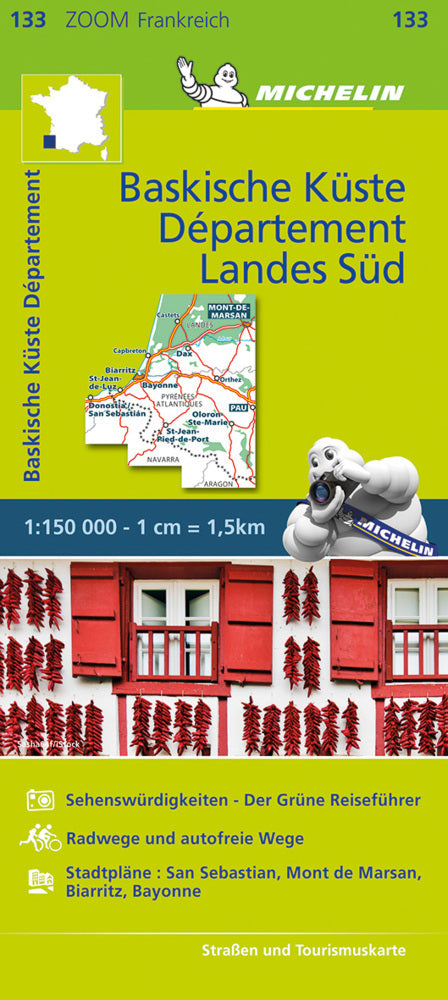 Michelin Karte Baskische Küste - Das Departement Landes Süd (Michelin)