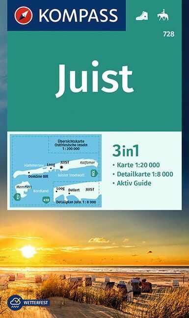 KOMPASS Wanderkarte 728 Insel Juist 1:20.000