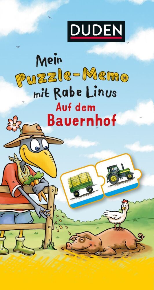 Mein Puzzlememo mit Rabe Linus - Auf dem Bauernhof (Kinderspiel) (Dorothee Raab)
