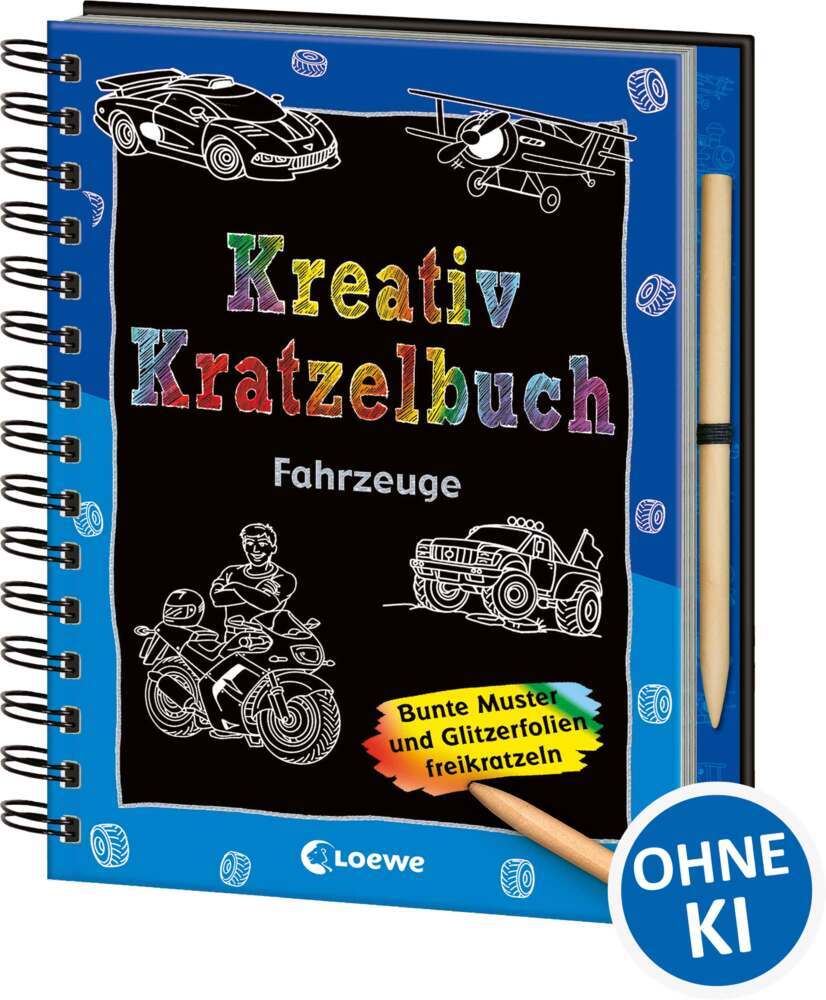 Kreativ-Kratzelbuch: Fahrzeuge