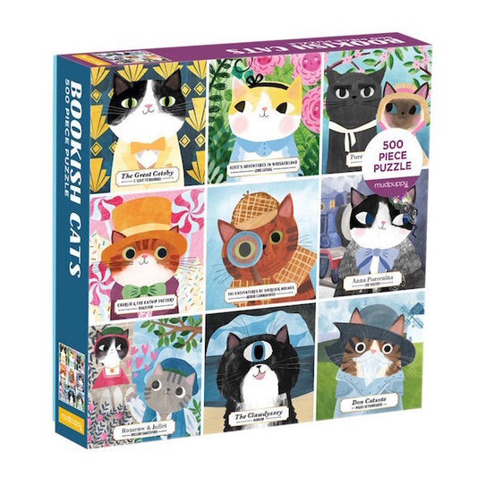 Bookish Cats 500 Piece Family Puzzle (Mudpuppy)