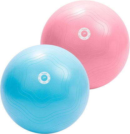 Pure2improve Gymnastikball 65cm inkl. Pumpe (rosa, #65cm)