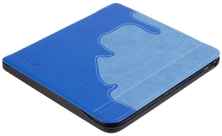 tolino vision color, Schutztasche in Lederoptik (Motiv:flowy blue)
