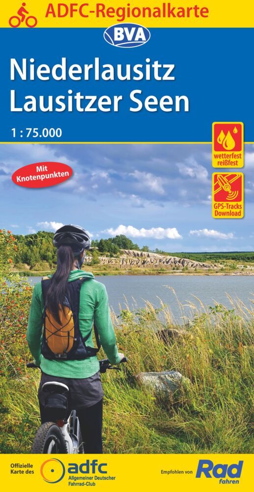 ADFC-Regionalkarte Niederlausitz Lausitzer Seen, 1:75.000, reiß- und wetterfest, GPS-Tracks Download (Allgemeiner Deutscher Fahrrad-Club E.V. (Adfc))