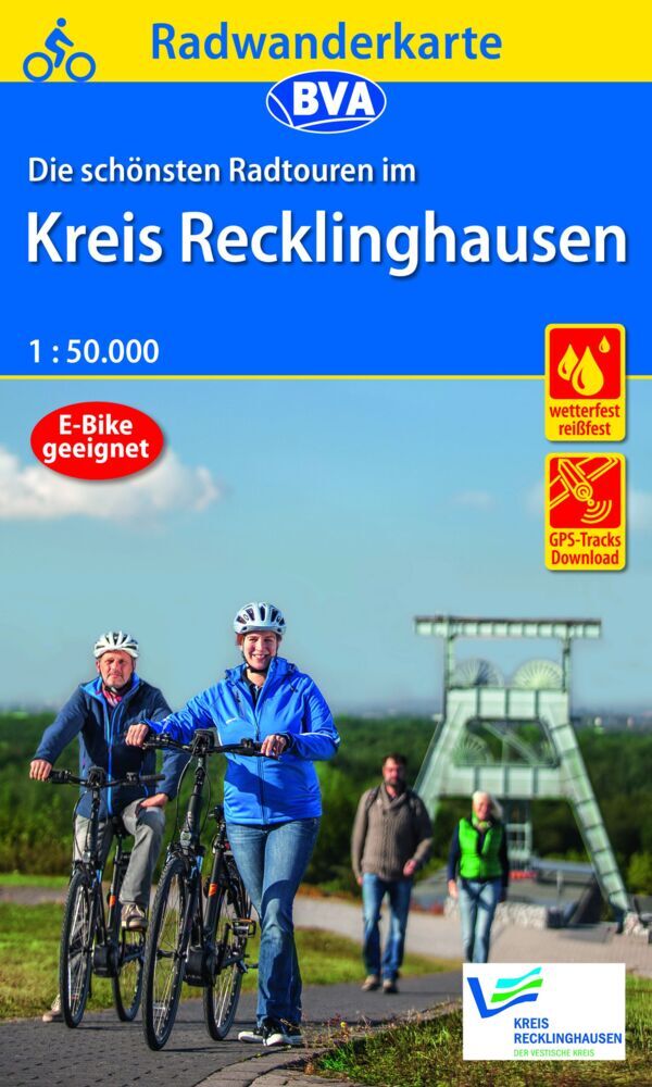 Radwanderkarte BVA Die schönsten Radtouren im Kreis Recklinghausen, 1:50.000, reiß- und wetterfest, GPS-Tracks Download (Kreisverwaltung Recklinghausen)