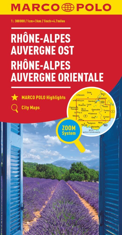 MARCO POLO Regionalkarte Rhône-Alpes, Auvergne Ost 1:300.000 (Marco Polo Verlag)
