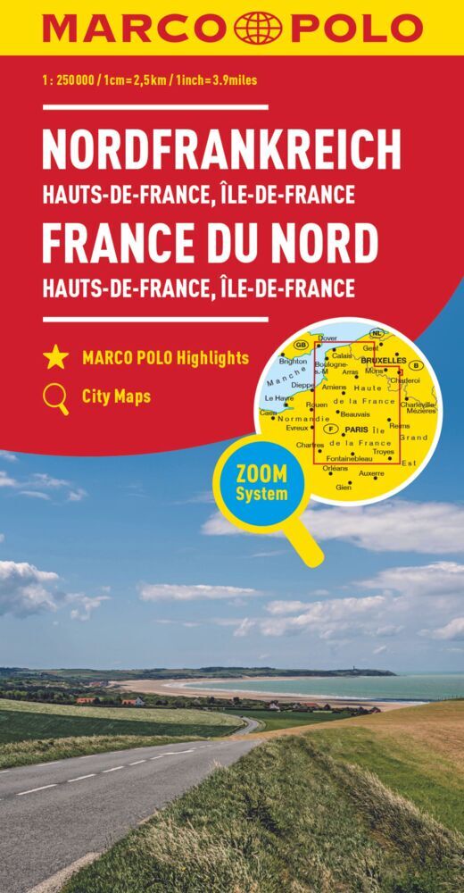 MARCO POLO Regionalkarte Hauts-de-France, Île-de-France 1:300.000 (Marco Polo Verlag)
