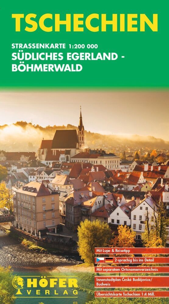 Höfer Straßenkarte CS 004 Tschechien - Südliches Egerland, Böhmerwald 1:200.000