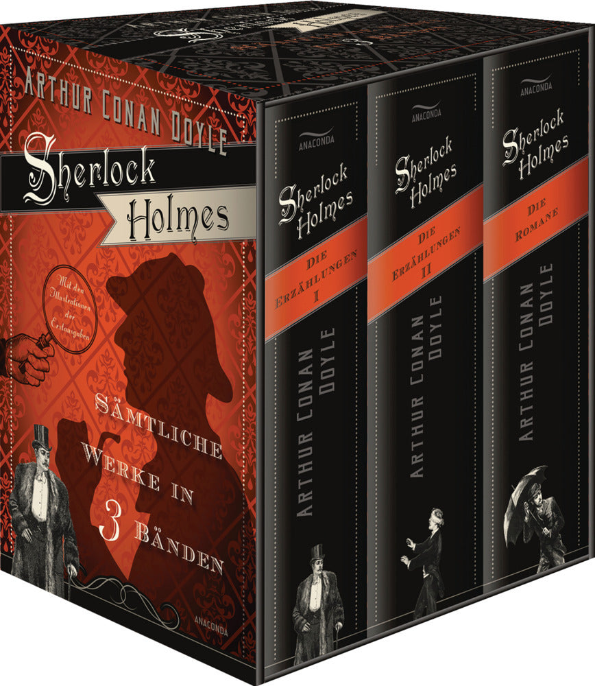 Sherlock Holmes - Sämtliche Werke in 3 Bänden (Die Erzählungen I, Die Erzählungen II, Die Romane) (3 Bände im Schuber) (Arthur Conan Doyle)