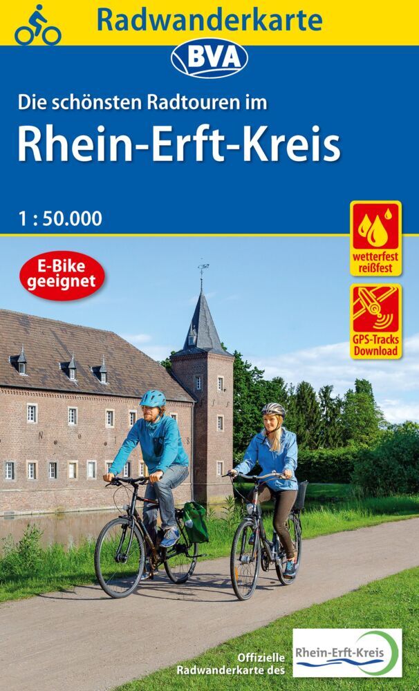 Radwanderkarte BVA Die schönsten Radtouren im Rhein-Erft-Kreis 1:50.000, reiß- und wetterfest, GPS-Tracks Download (Bva Bikemedia Gmbh)
