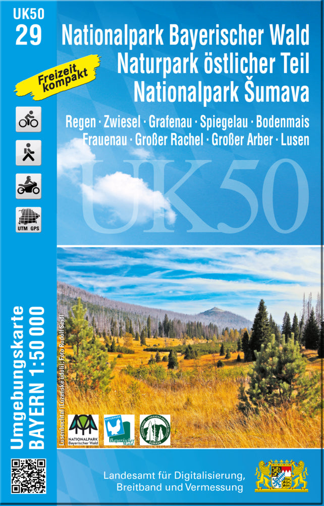 UK50-29 Nationalpark Bayerischer Wald, Naturpark östlicher Teil, Nationalpark Sumava (Breitband Und Vermessung, Bayern Landesamt Für Digitalisierung)