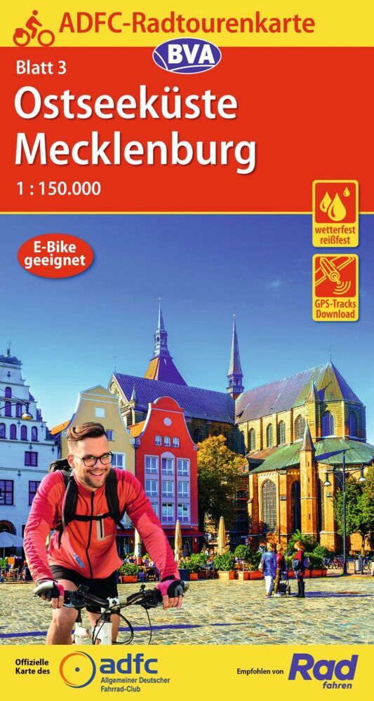 BVA ADFC Radtourenkarte Ostseeküste Mecklenburg 1:150.000