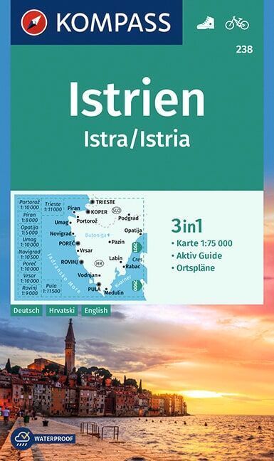 KOMPASS Wanderkarte 238 Istrien, Istra, Istria 1:75.000