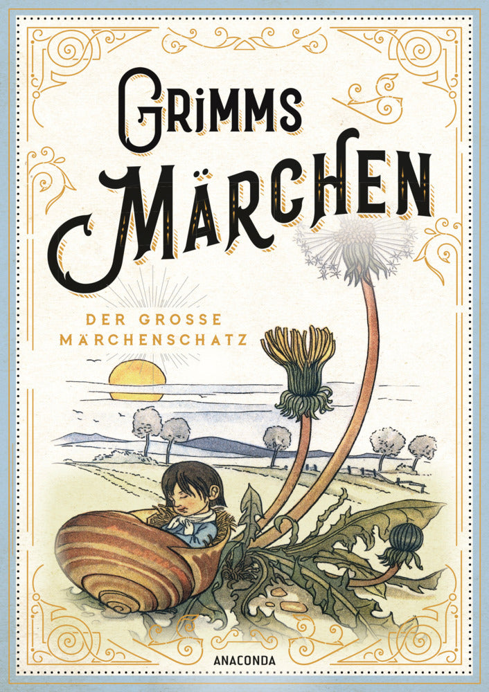 Grimms Märchen - vollständige und illustrierte Schmuckausgabe mit Goldprägung (Jacob Grimm)