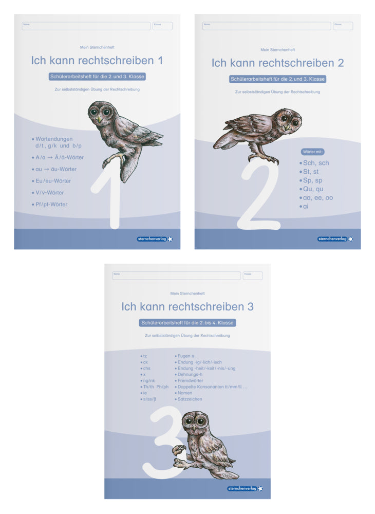 Ich kann rechtschreiben 1 bis 3 - Schülerarbeitshefte für die 2. bis 4. Klasse - neues Design (Sternchenverlag Gmbh)