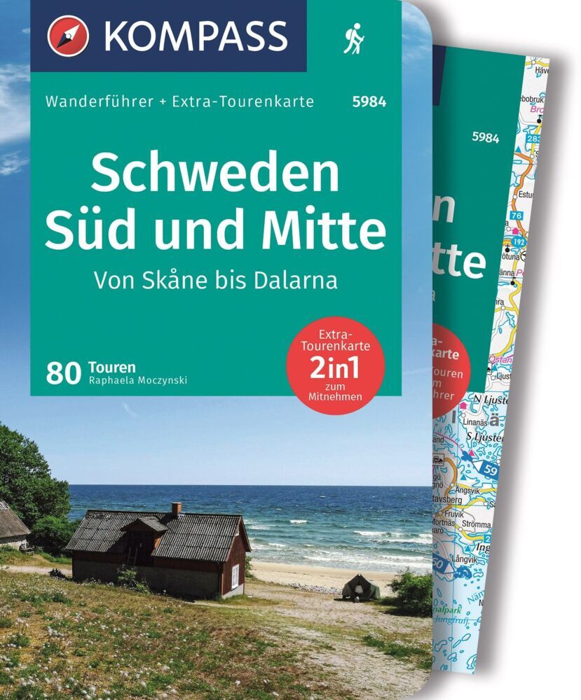 KOMPASS Wanderführer Schweden Süd und Mitte, Von Skåne bis Dalarna, 80 Touren mit Extra-Tourenkarte (Raphaela Moczynski)