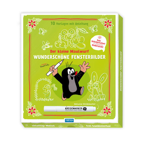 Trötsch Der kleine Maulwurf Mappe mit Vorlagen und Kreidemarker Wunderschöne Fensterbilder mit Kreidemarker (Trötsch Verlag)