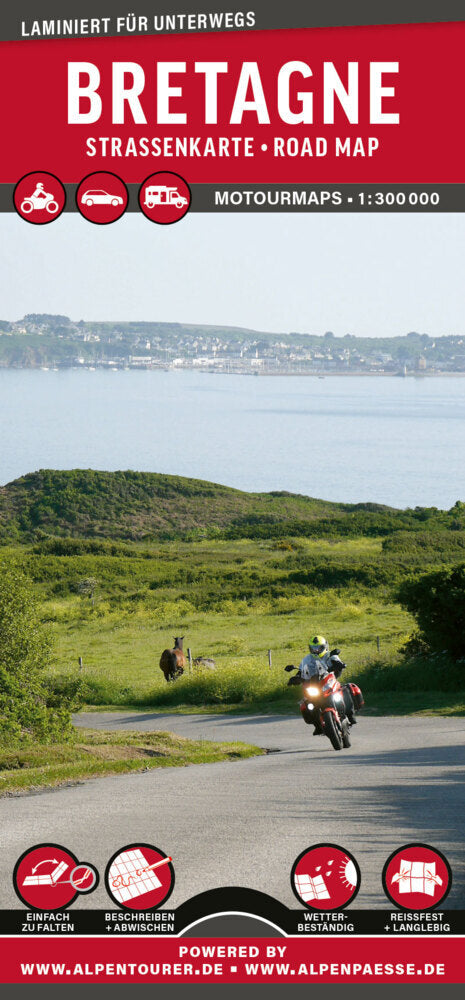 MoTourMaps Bretagne Auto- und Motorradkarte 1:300.000 (Motourmedia)