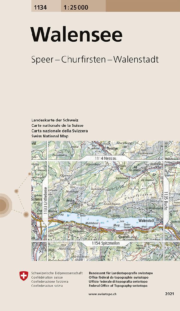 1134 Walensee (Bundesamt Für Landestopografie Swisstopo)