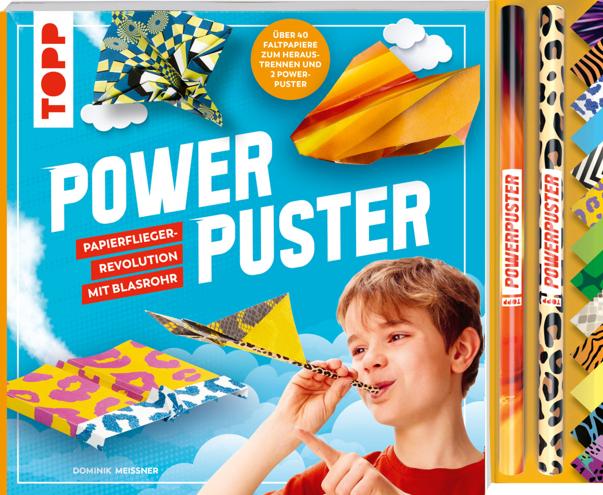 Powerpuster. Anleitungsbuch mit über 40 Faltblättern und 2 Blasrohren (Dominik Meißner)