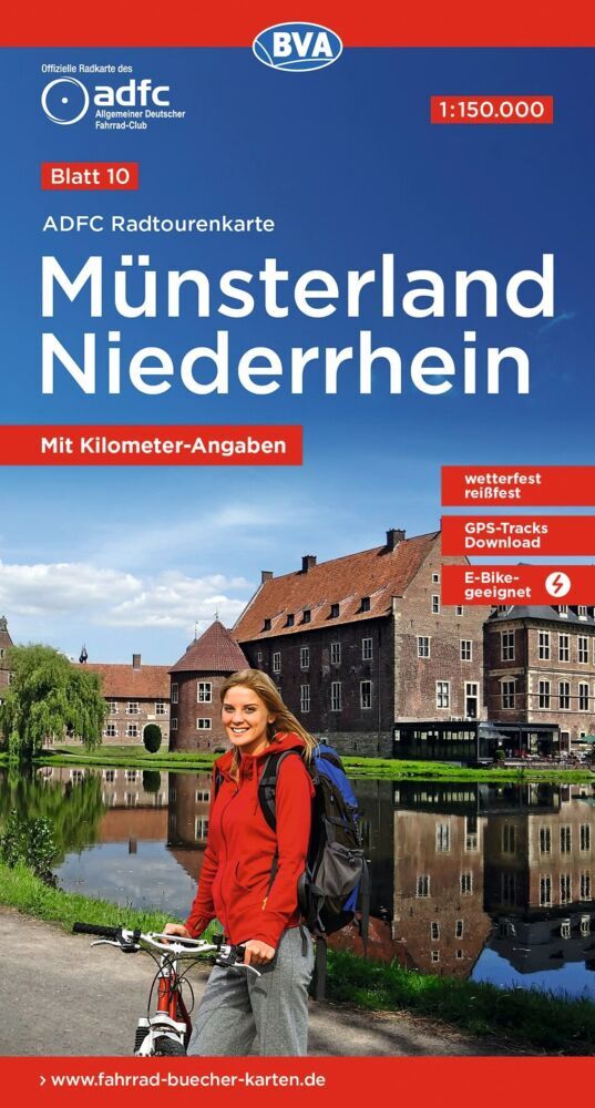 BVA ADFC Radtourenkarte Münsterland Niederrhein 1:150.000