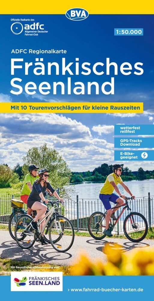 ADFC-Regionalkarte Fränkisches Seenland, 1:50.000, reiß- und wetterfest, GPS-Tracks Download (Bva Bikemedia Gmbh)