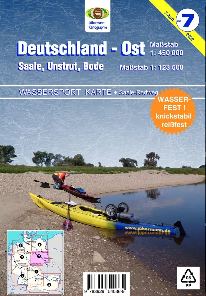Wassersport-Karte / Deutschland Ost für Kanu- und Rudersport (Erhard Jübermann)