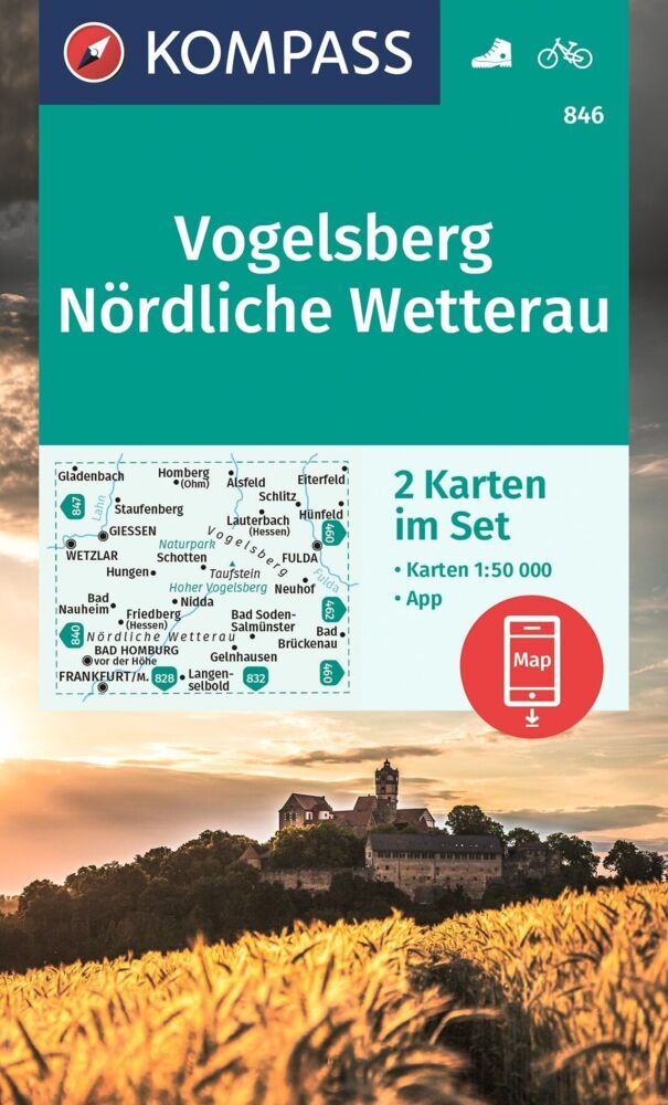 KOMPASS Wanderkarten-Set 846 Vogelsberg, Nördliche Wetterau (2 Karten) 1:50.000