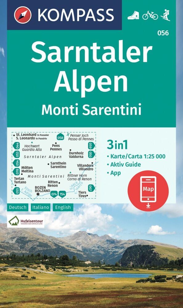 KOMPASS Wanderkarte 056 Sarntaler Alpen, Monti Sarentini 1:25.000