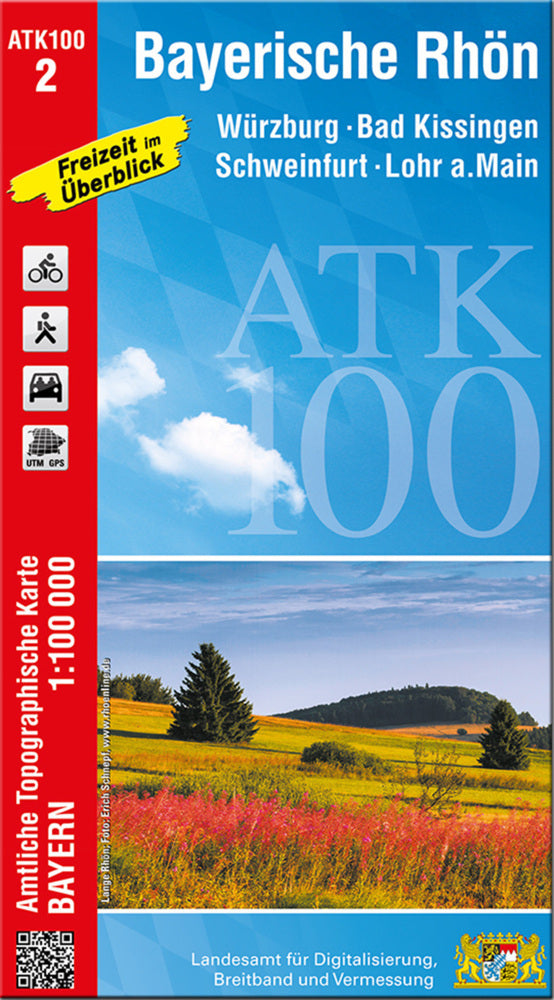ATK100-2 Bayerische Rhön (Amtliche Topographische Karte 1:100000) (Breitband Und Vermessung, Bayern Landesamt Für Digitalisierung)