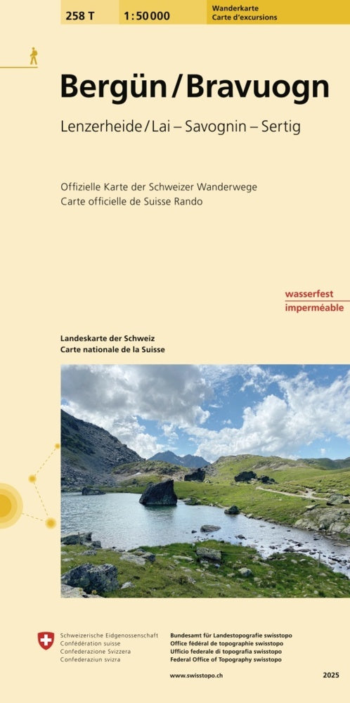 258T Bergün / Bravuogn Wanderkarte (Bundesamt Für Landestopografie Swisstopo)