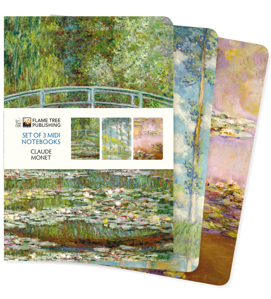 Dreier Set Mittelformat-Notizbücher: Claude Monet (Flame Tree Publishing)
