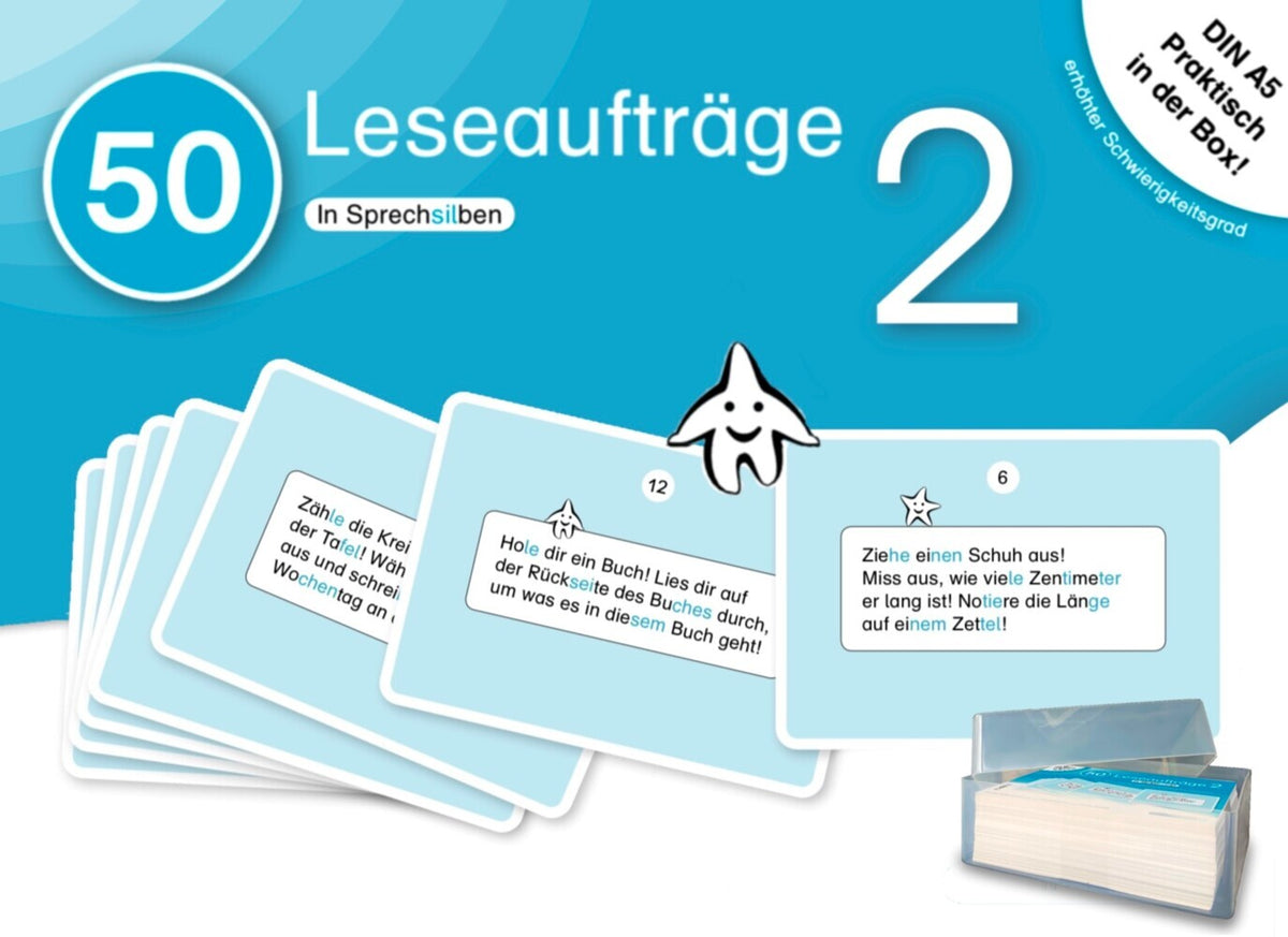 50 Leseaufträge 2 in der Box in Sprechsilben (Sternchenverlag Gmbh)