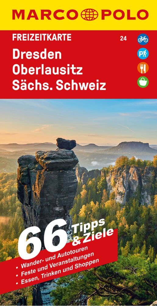 MARCO POLO Freizeitkarte 24 Dresden, Oberlausitz, Sächsische Schweiz 1:100.000 (Marco Polo Verlag)