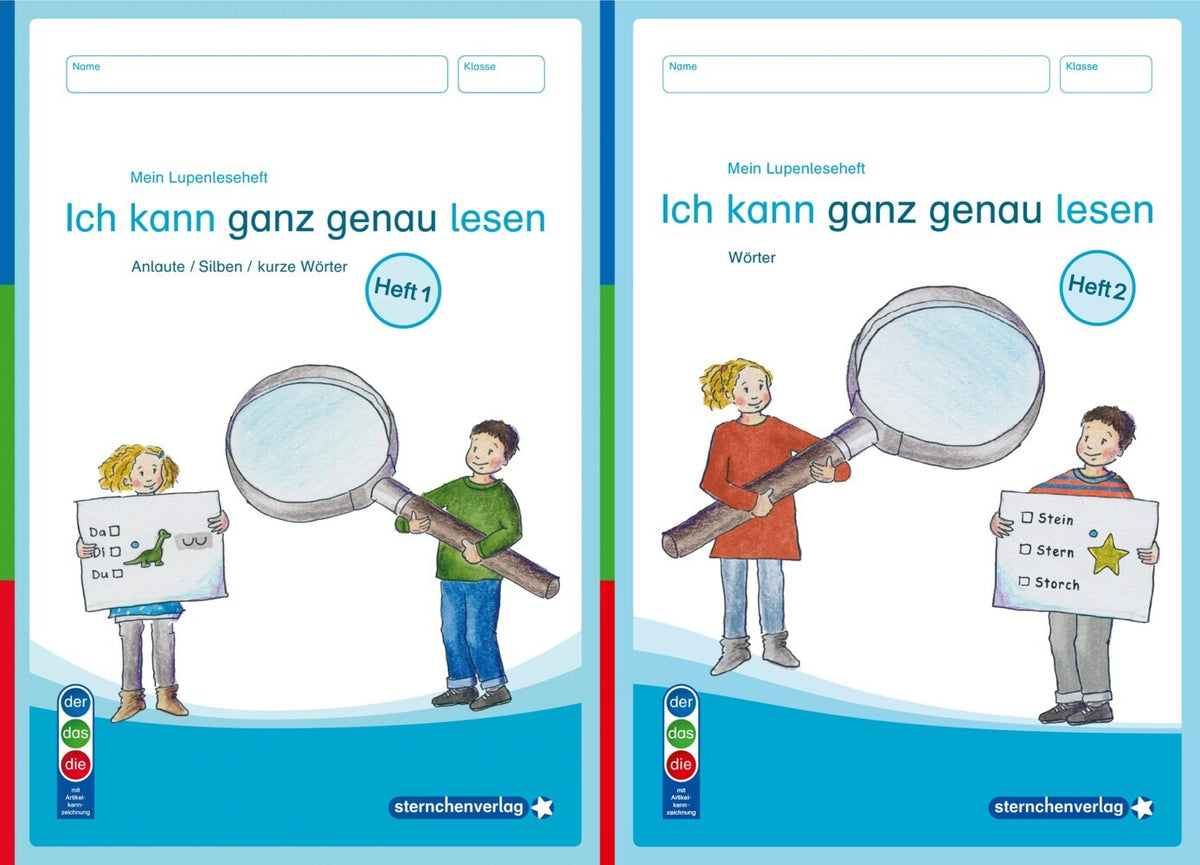 Mein Lupenleseheft 1 und 2 - Ich kann ganz genau lesen - DaZ - Ausgabe in Artikelkennzeichnung (Sternchenverlag Gmbh)