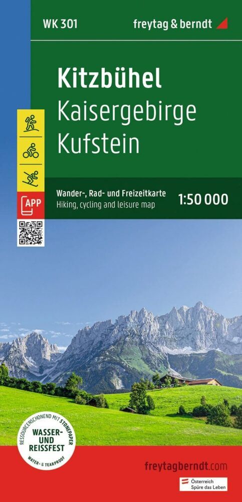 freytag & berndt Wanderkarte WK 301 Kitzbühel, Kaisergebirge - Kufstein 1:50.000