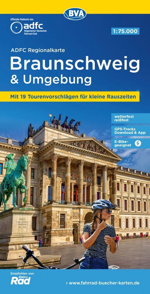 ADFC-Regionalkarte Braunschweig und Umgebung, 1:75.000, mit Tagestourenvorschlägen, reiß- und wetterfest, E-Bike-geeignet, GPS-Tracks-Download (Allgemeiner Deutscher Fahrrad-Club E.V. (Adfc))