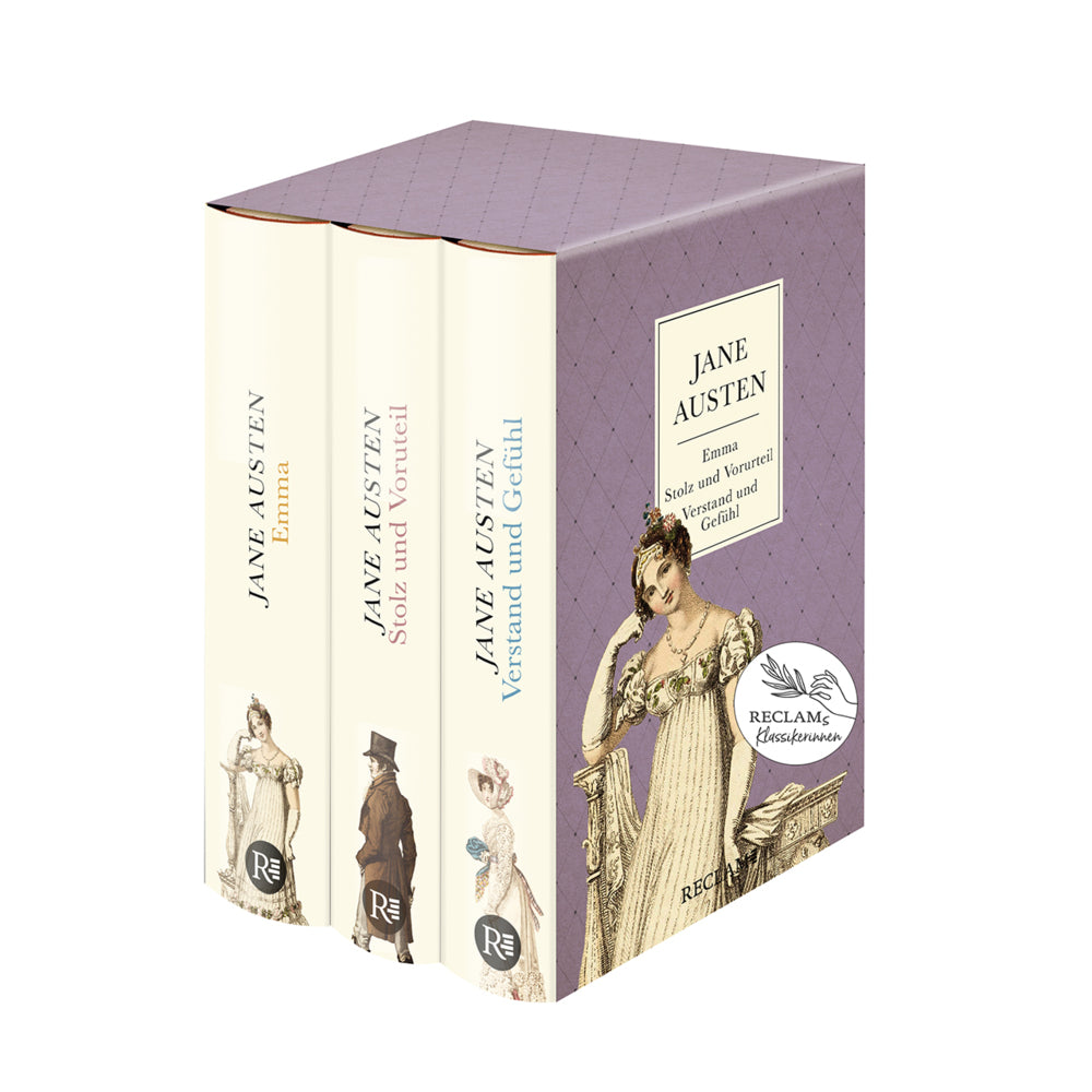 3 Bücher von Jane Austen im Schuber: Emma, Stolz und Vorurteil (Sinn und Sinnlichkeit), Verstand und Gefühl (Jane Austen)