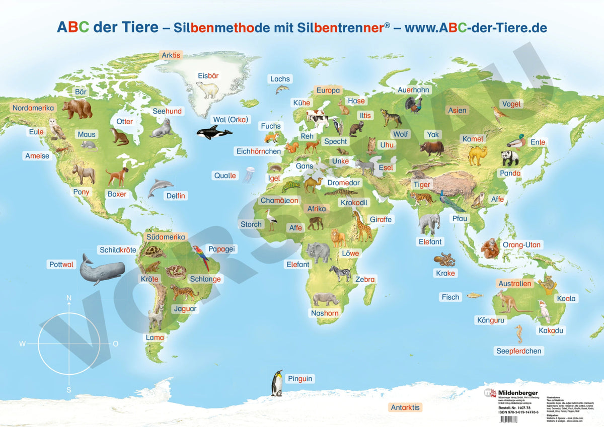 ABC der Tiere 1 Neubearbeitung - Poster zu den Ankerbildern (Mareike Hahn)