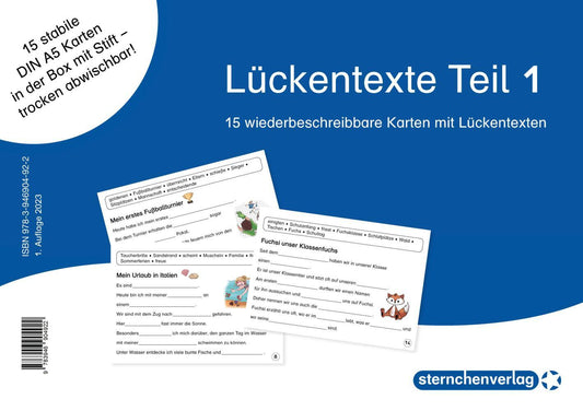 Lückentexte Teil 1 für die 1. und 2. Klasse (Sternchenverlag Gmbh)